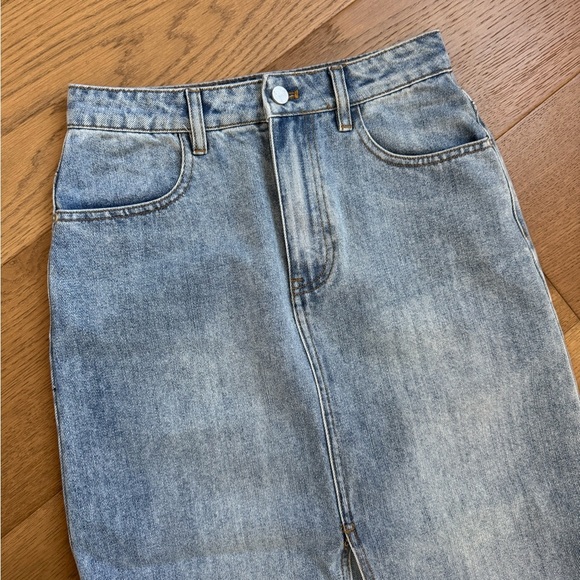 English Factory Women's High Waist Denim Maxi Skirt - Size Small - Like New - Picture 3 of 8